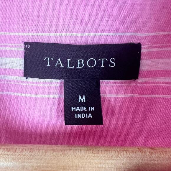 Talbots Womens M Preppy Coastal Old Money Classic Office Striped Button Up Shirt - Picture 5 of 9